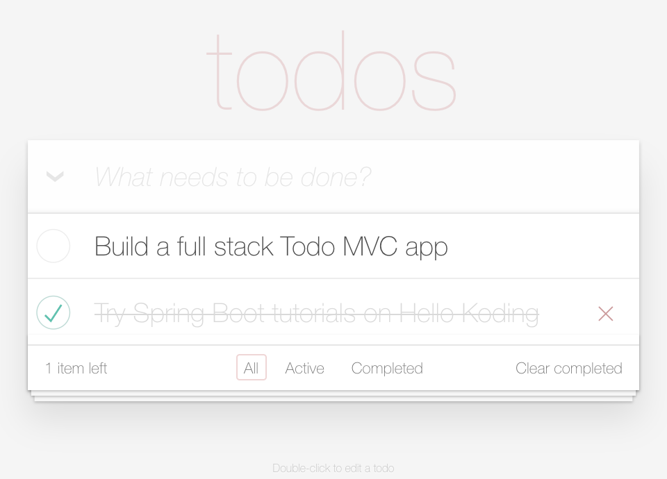 Full Stack Spring Boot VueJS TodoMVC 